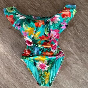 La Blanca best escape floral off shoulder swimsuit sz 6